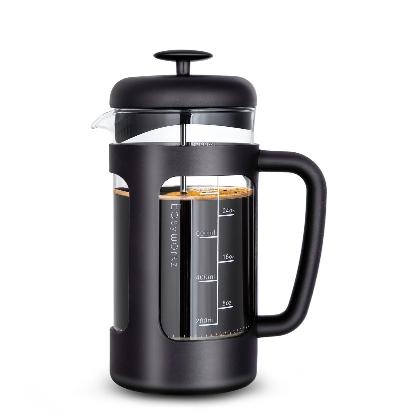 Easyworkz French Press Coffee and Tea Maker with Glass Design