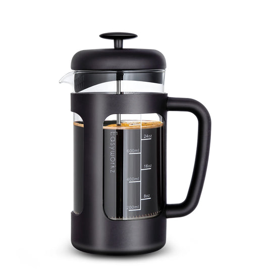 Easyworkz French Press Coffee and Tea Maker with Glass Design