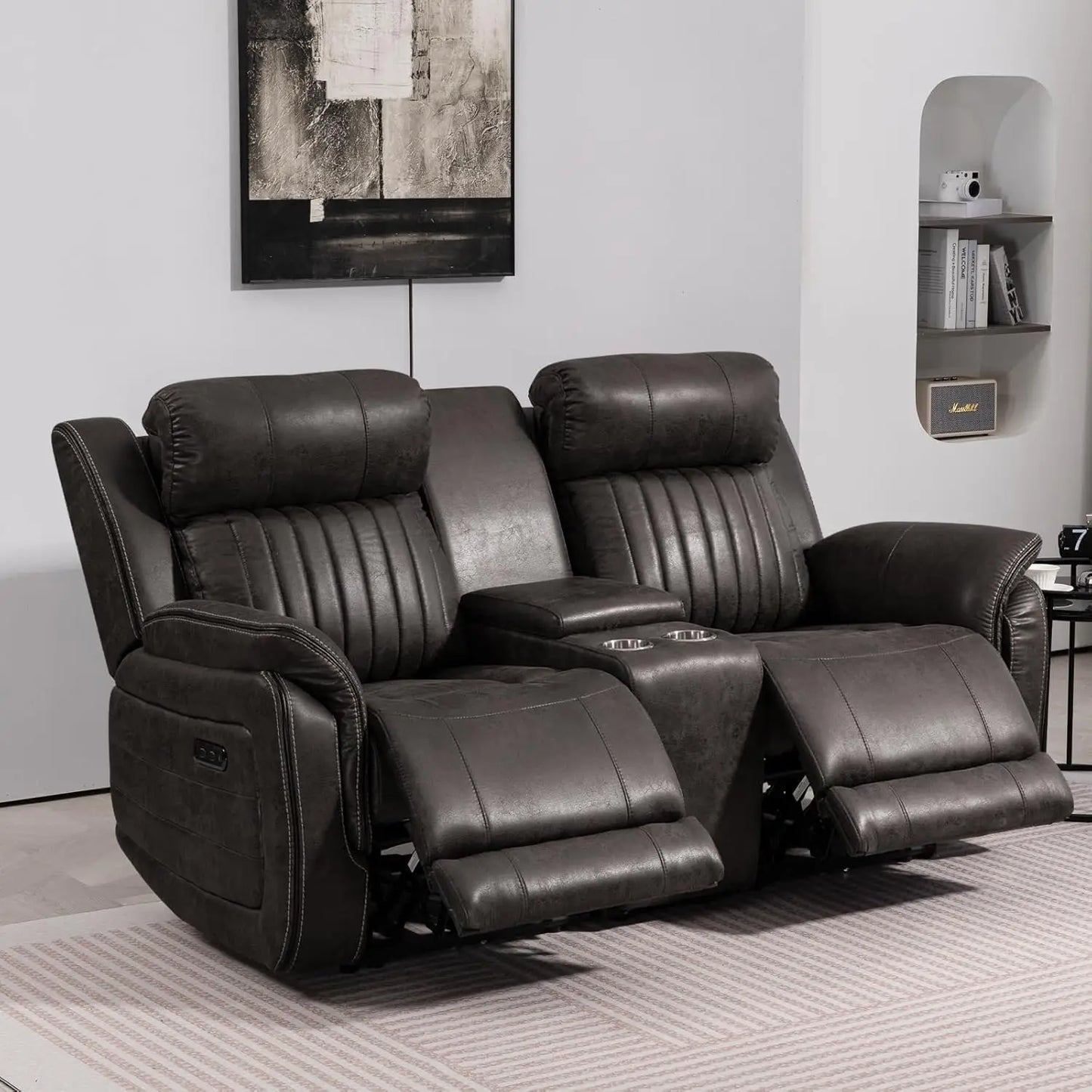 HUANZHUANG Zero Gravity Power Reclining Sofa USB Ports