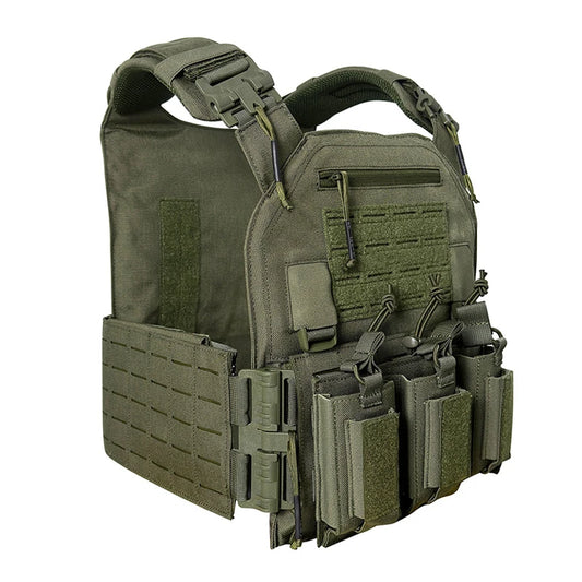 Wear Resistant Quick Release Laser Cut Molle System Outdoor Hunting Training Tactical Vest Nylon Material