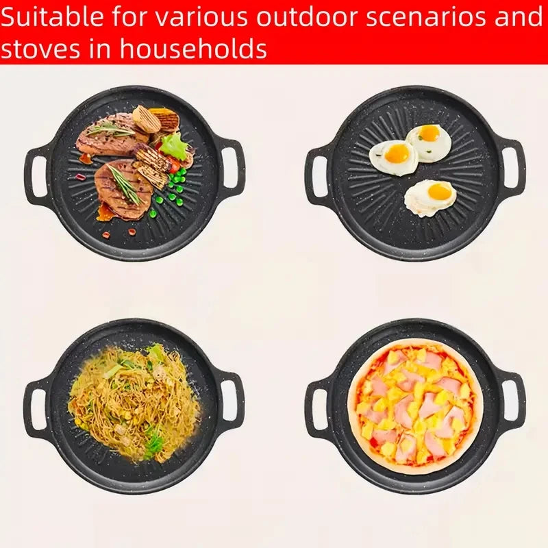 Korean Style Non-Stick Cast Iron BBQ Grill Pan