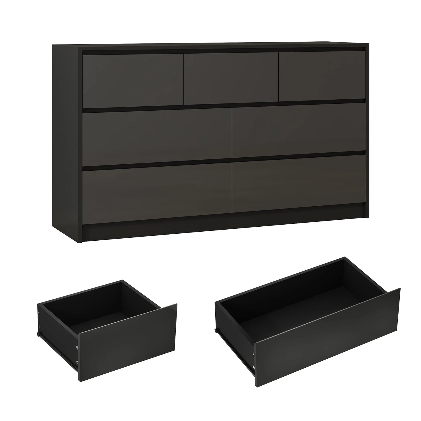 QiaoShiRen 7 Drawer Dresser Modern Wooden Chest Of Drawers