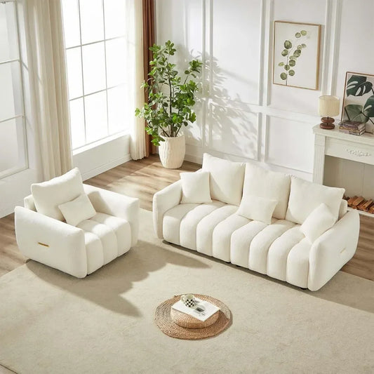 Modern Comfy Deep Seat Teddy Cloud Sofa for Living Room