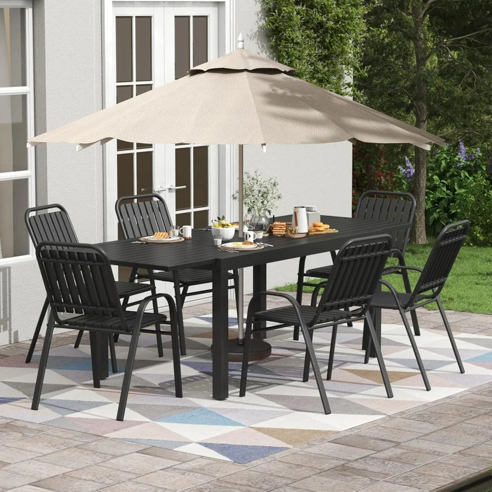Huanzhuang Outdoor Patio Chairs Set Of 6 Stackable Durable