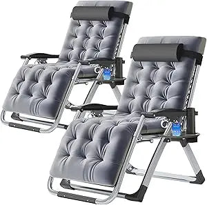 Zero Gravity Outdoor Lounge Chair Pair With Cushions