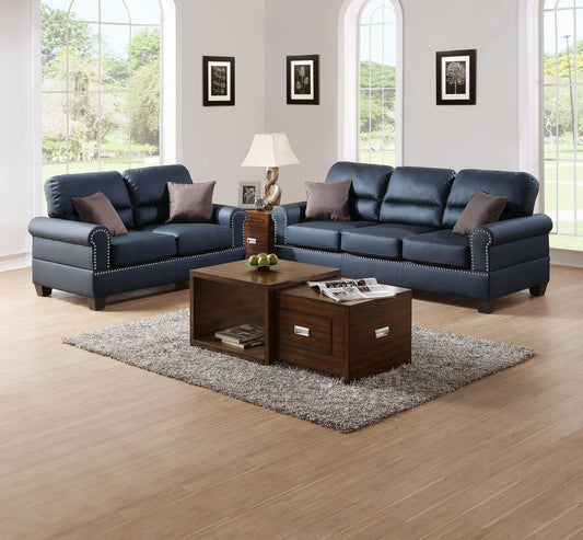 TODRANI Living Room Sofa Set Faux Leather Tufted Cushions
