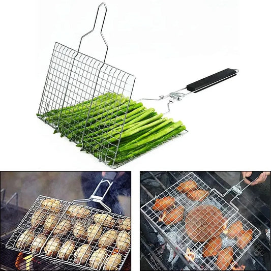 Stainless Steel Non Stick Grilling Basket for BBQ and Vegetables