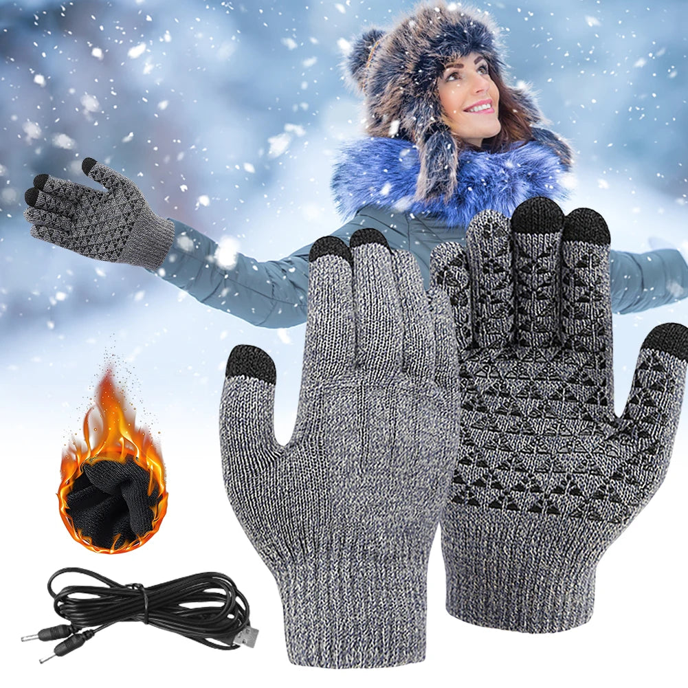 Winter Electric Heated Touchscreen Outdoor Gloves by Shunmaii