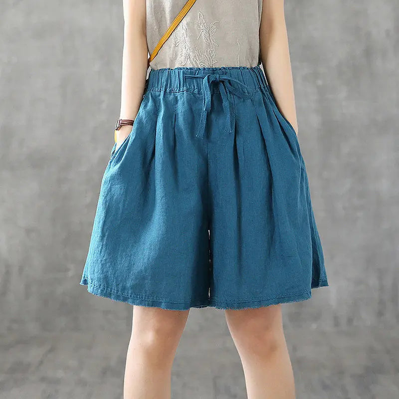 RankSweet Women Cotton Bermuda Knee Length Loose Shorts