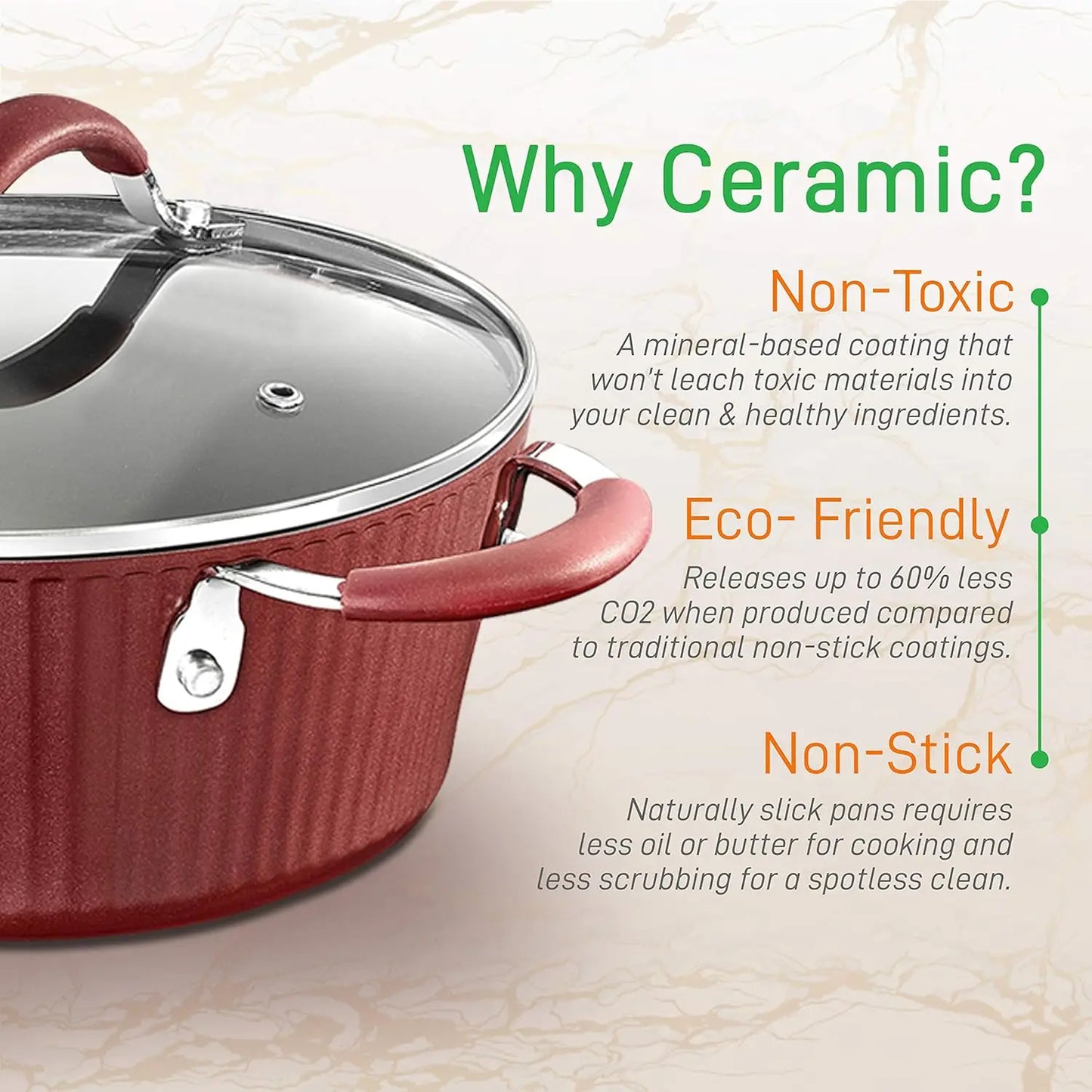 Elegant Non-Stick Kitchenware Pots And Pans Cookware Set