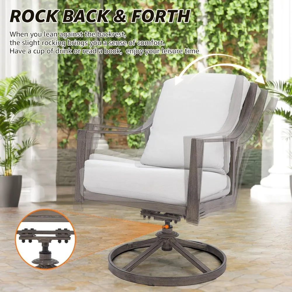 HUANZHUANG Outdoor Patio Dining Set With 4 Chairs And Table