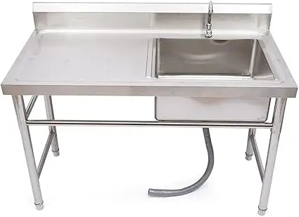 Stainless Steel Utility Sink Freestanding Kitchen Workbench