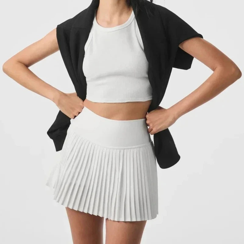 SichuanChoice Women High Waist Pleated Tennis Skirt