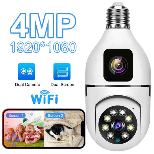 4MP Dual Lens Wifi Security Camera with Two Way Audio