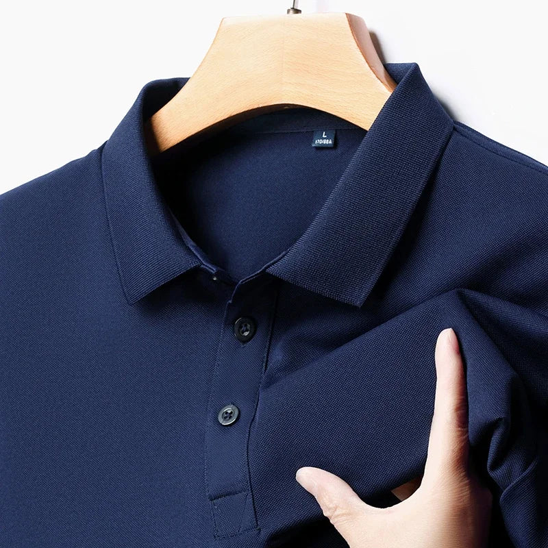 Men's Breathable Short Sleeved Polo Shirt for Summer Style