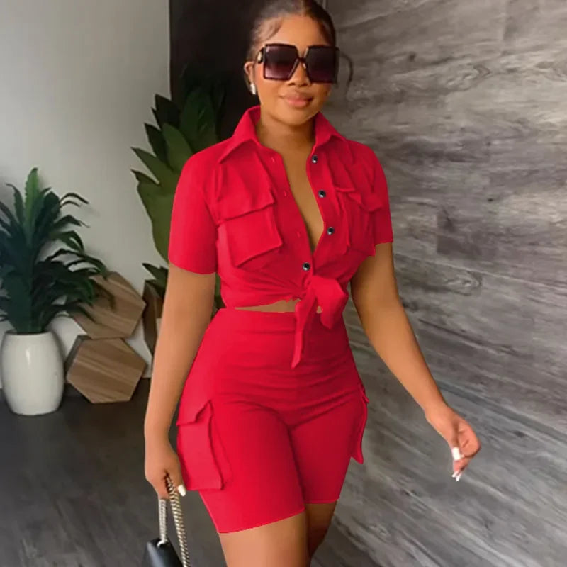 Stylish Summer Two Piece Set for Women with Pockets