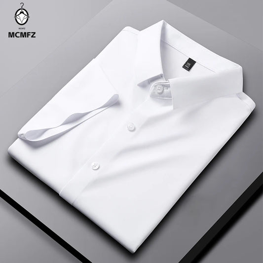 Men's Business Casual Short Sleeve Solid Color Shirt