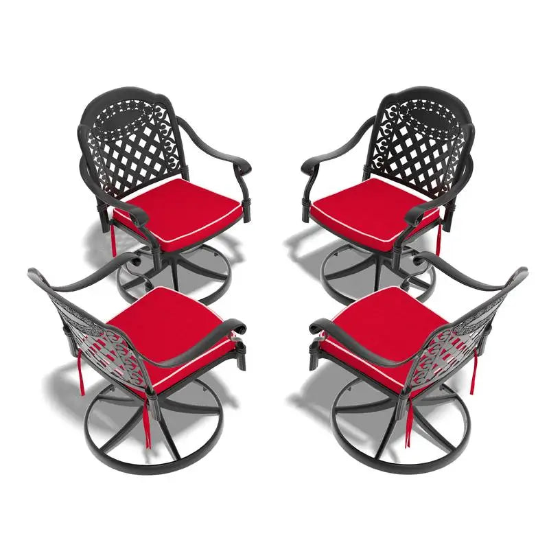 Durable Outdoor Cast Aluminum Patio Swivel Chair Set