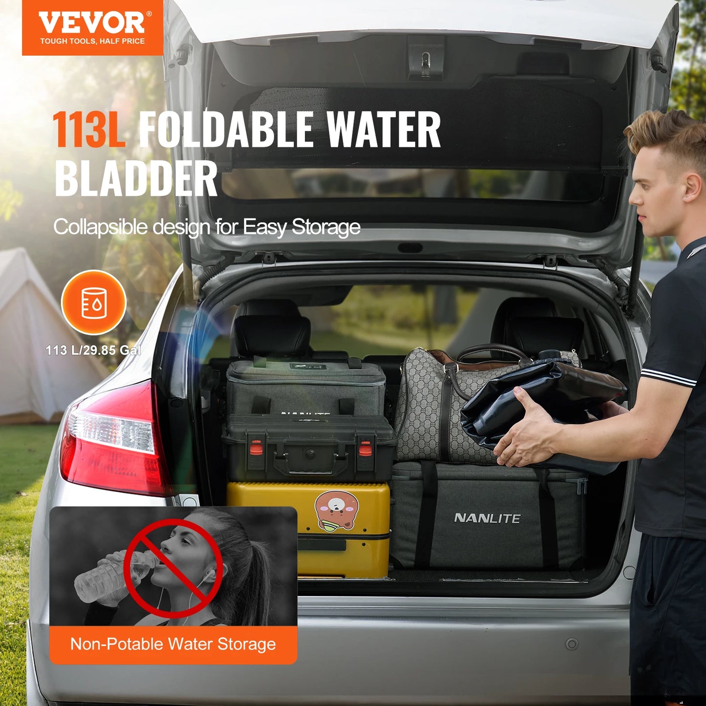 Portable Water Storage Bladder Tank for RV and Outdoor Use
