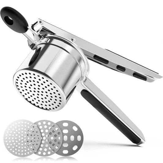 Heavy Duty Stainless Steel Potato Masher and Ricer Kitchen Tool for Perfect Mashed Potatoes