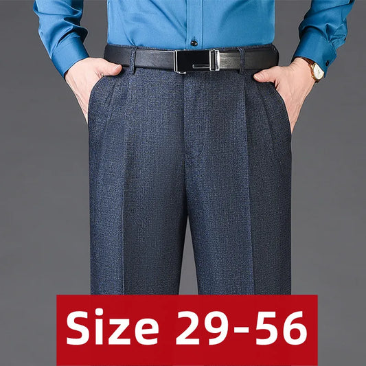 High Waist Wool Cashmere Dress Pants for Men