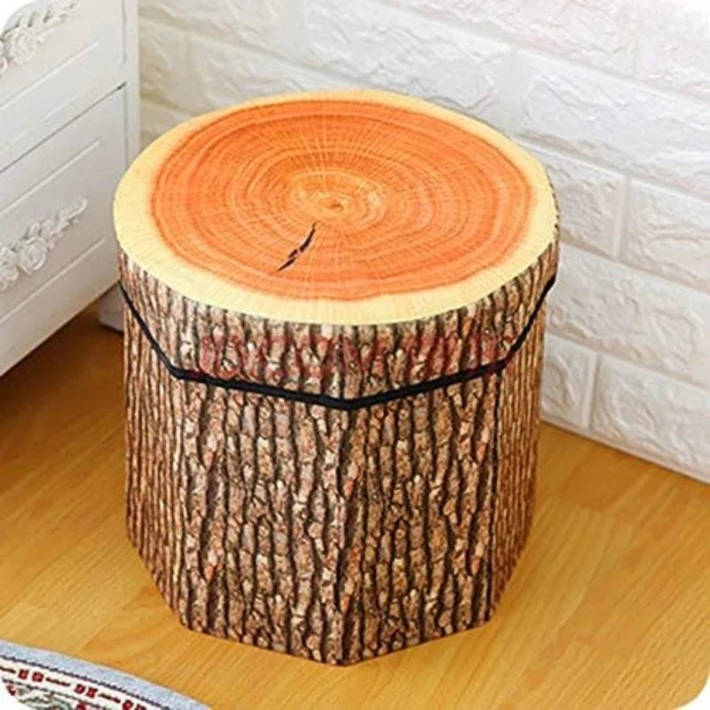 Choice Tree Stump Storage Ottoman Folding Stool With Lid