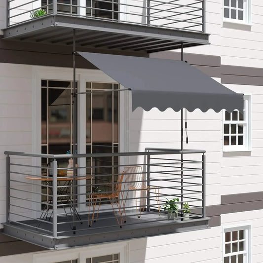Retractable Outdoor Patio Awning Sunshade Canopy for Backyard