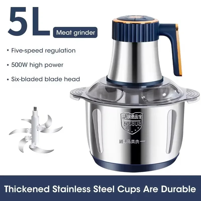 Stainless Steel Electric Meat Grinder And Vegetable Slicer Processor