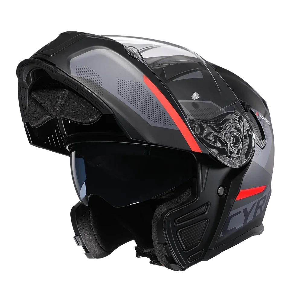 CYRIL Dual Visor Modular Motorcycle Helmet DOT Approved