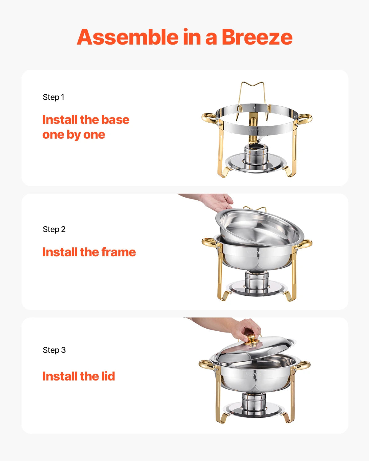 VEVOR Chafing Dish Buffet Set Stainless Steel Chafer Warmer