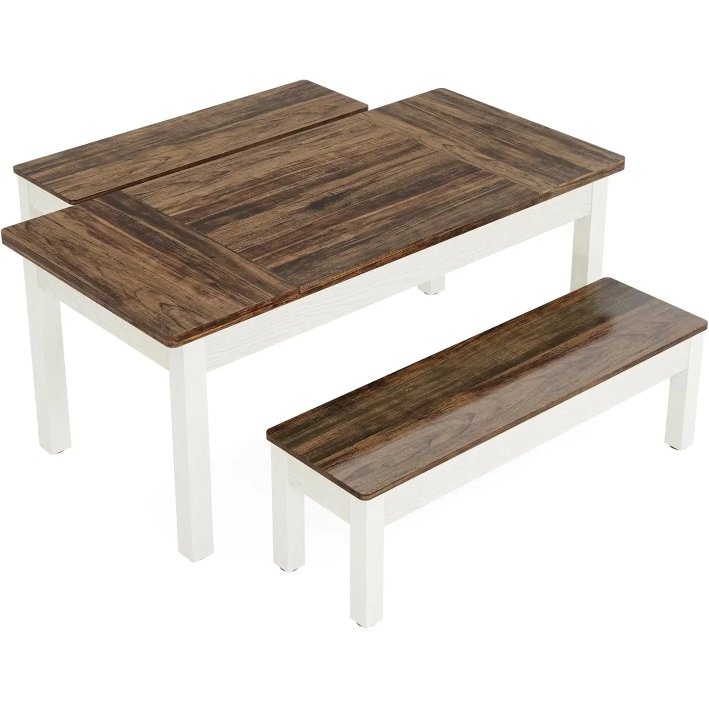 Little Tree Farmhouse Dining Table Set for 4-6 Benches