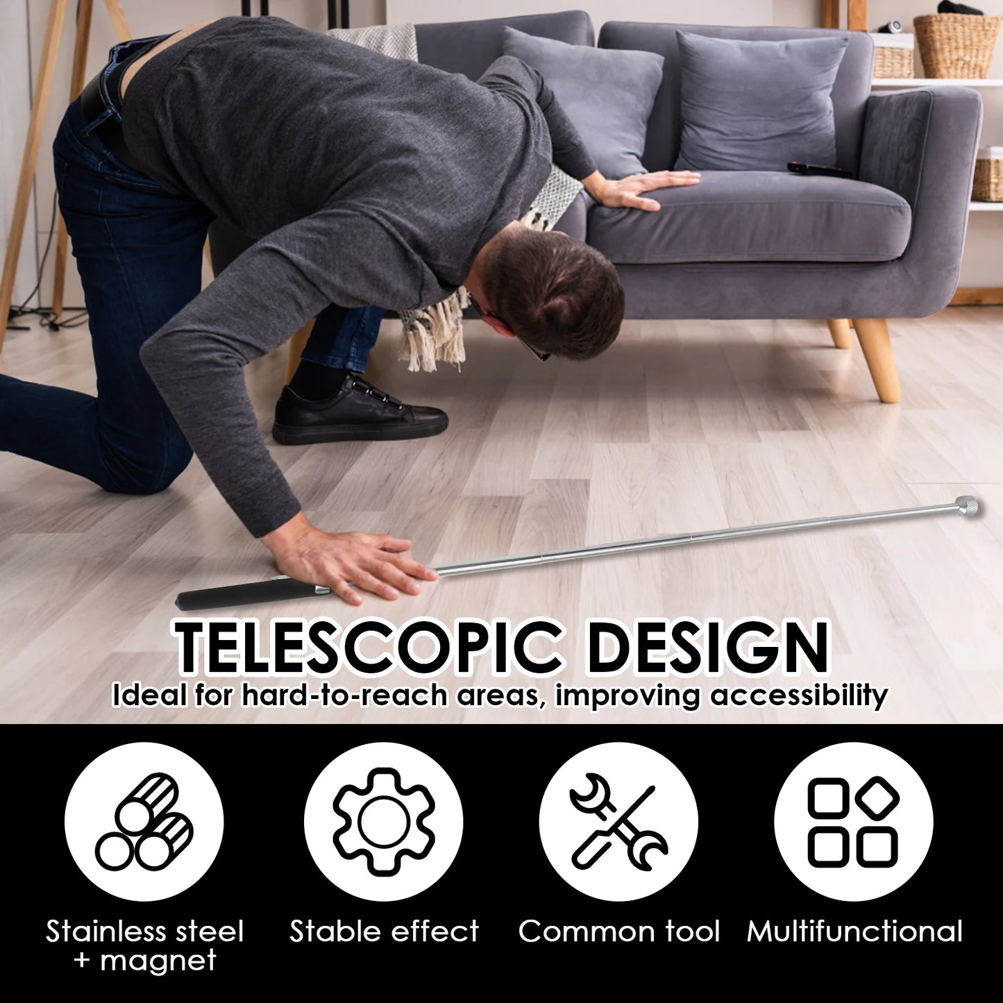 TooriseDIY Telescoping Magnetic Pickup Tool 4 Pack