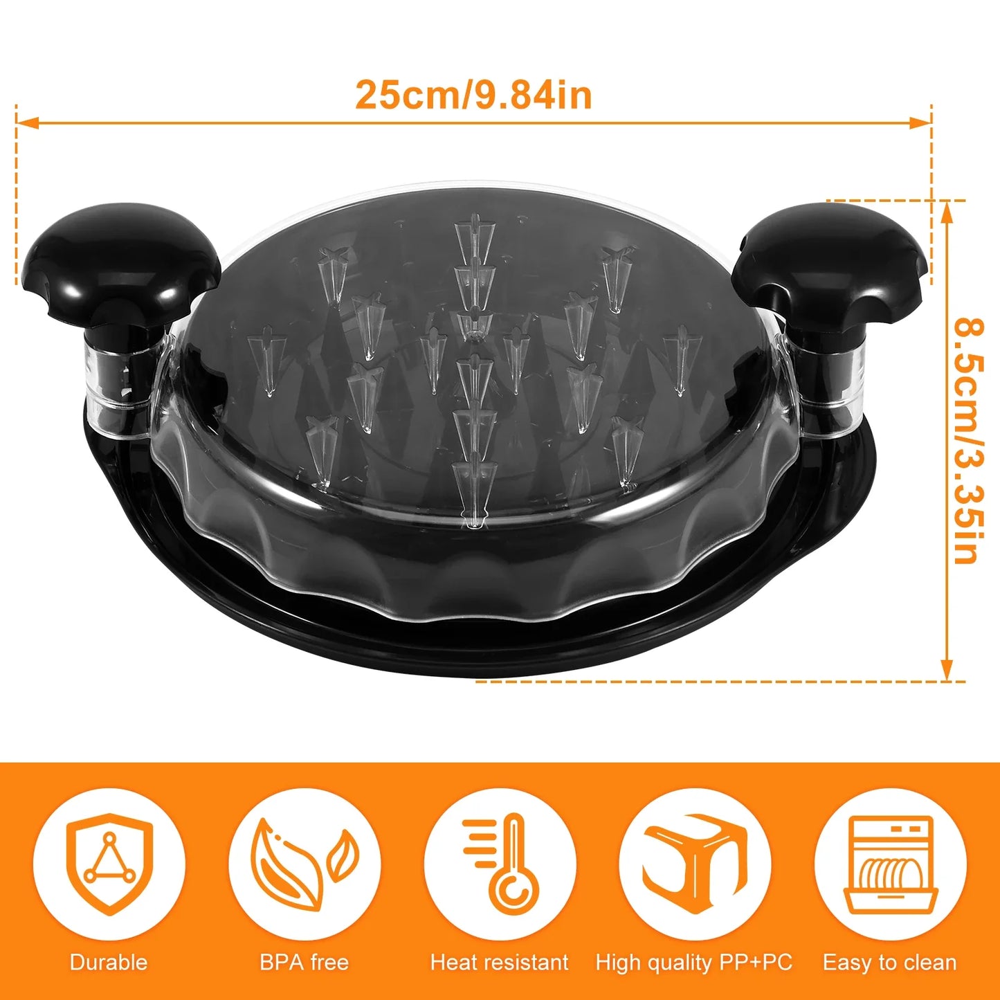 Efficient Chicken Shredder with Clear Lid and Ergonomic Handle