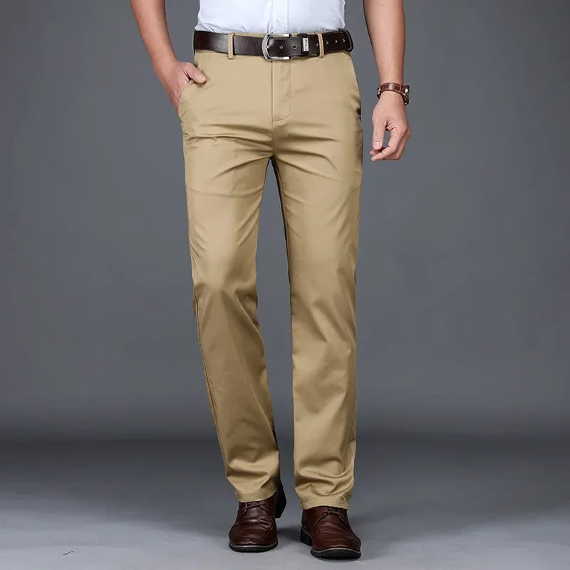 Men's Slim Fit Casual Suit Pants for Summer Wear