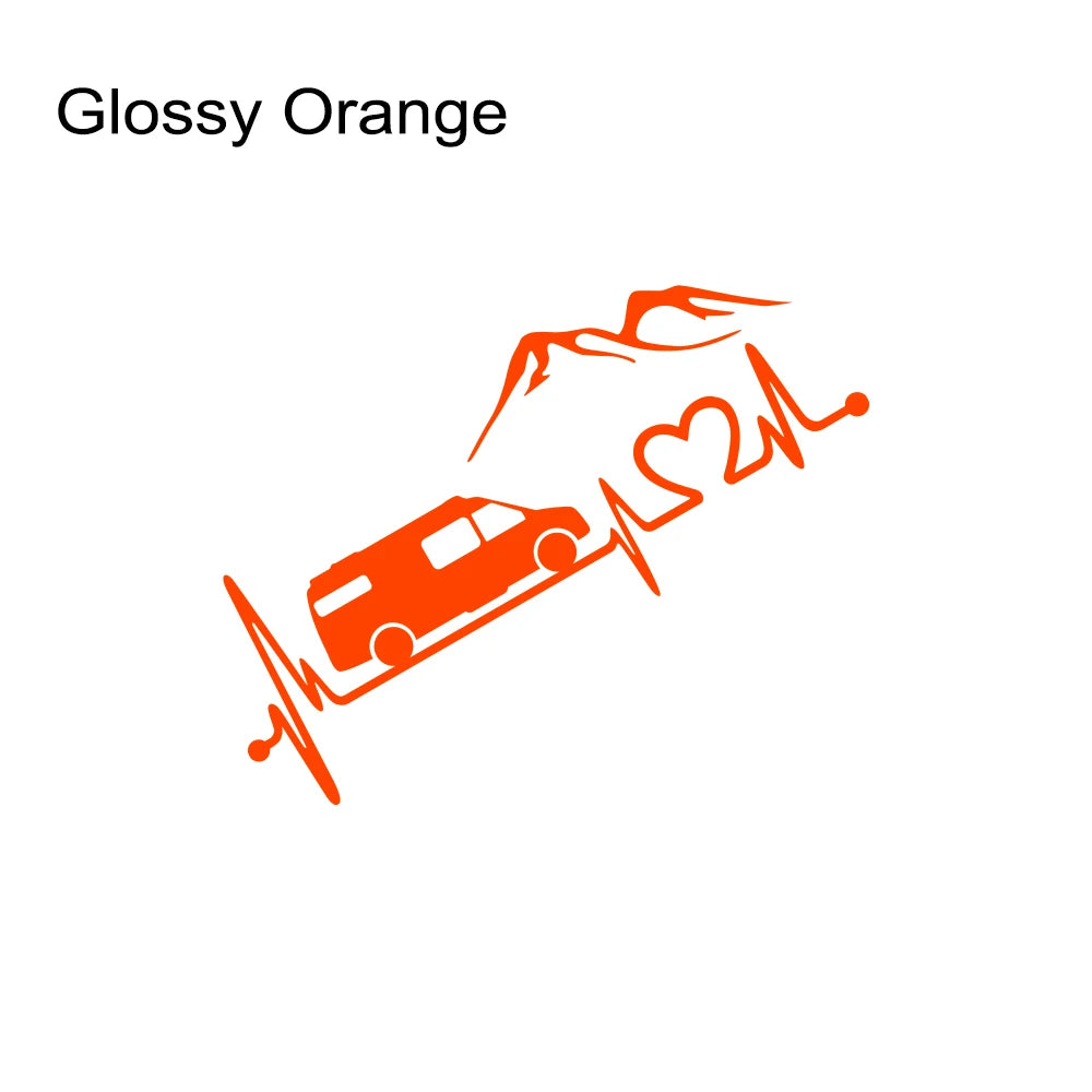 Various Sizes Camper Van Vinyl Decal Mountain Style Sticker Waterproof Auto Decoration for Car Body Bumper Rear Window Laptop