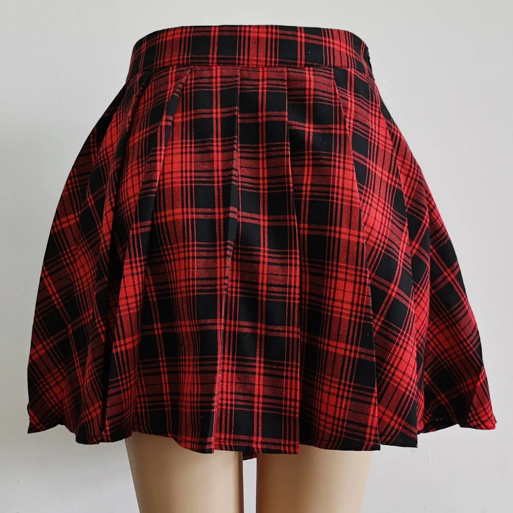 Gothic Chic Pleated Mini Skirt for Stylish Summer Fashion