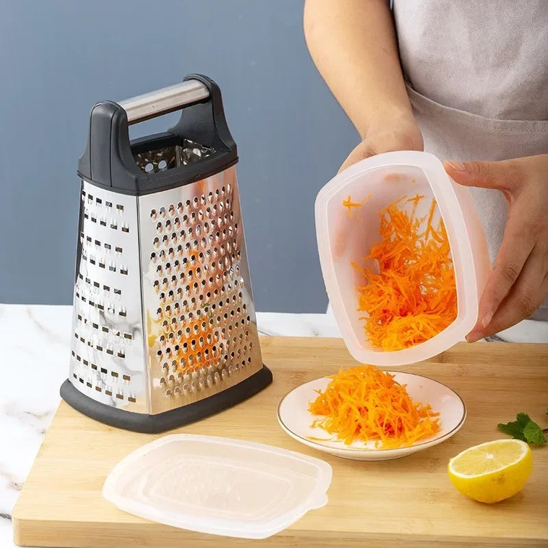 Stainless Steel Four-Side Grater With Vegetable Slicer
