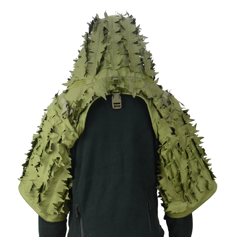 ROCOTACTICAL Ghillie Suit Viper Hood With 3D Leafy Stripes