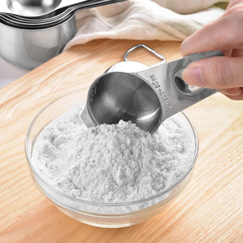 Stainless Steel Measuring Cups and Spoons Set for Baking