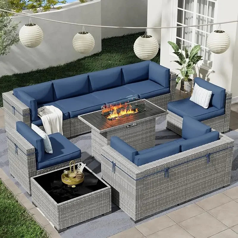 Modular 7-Piece Patio Conversation Set with Coffee Table