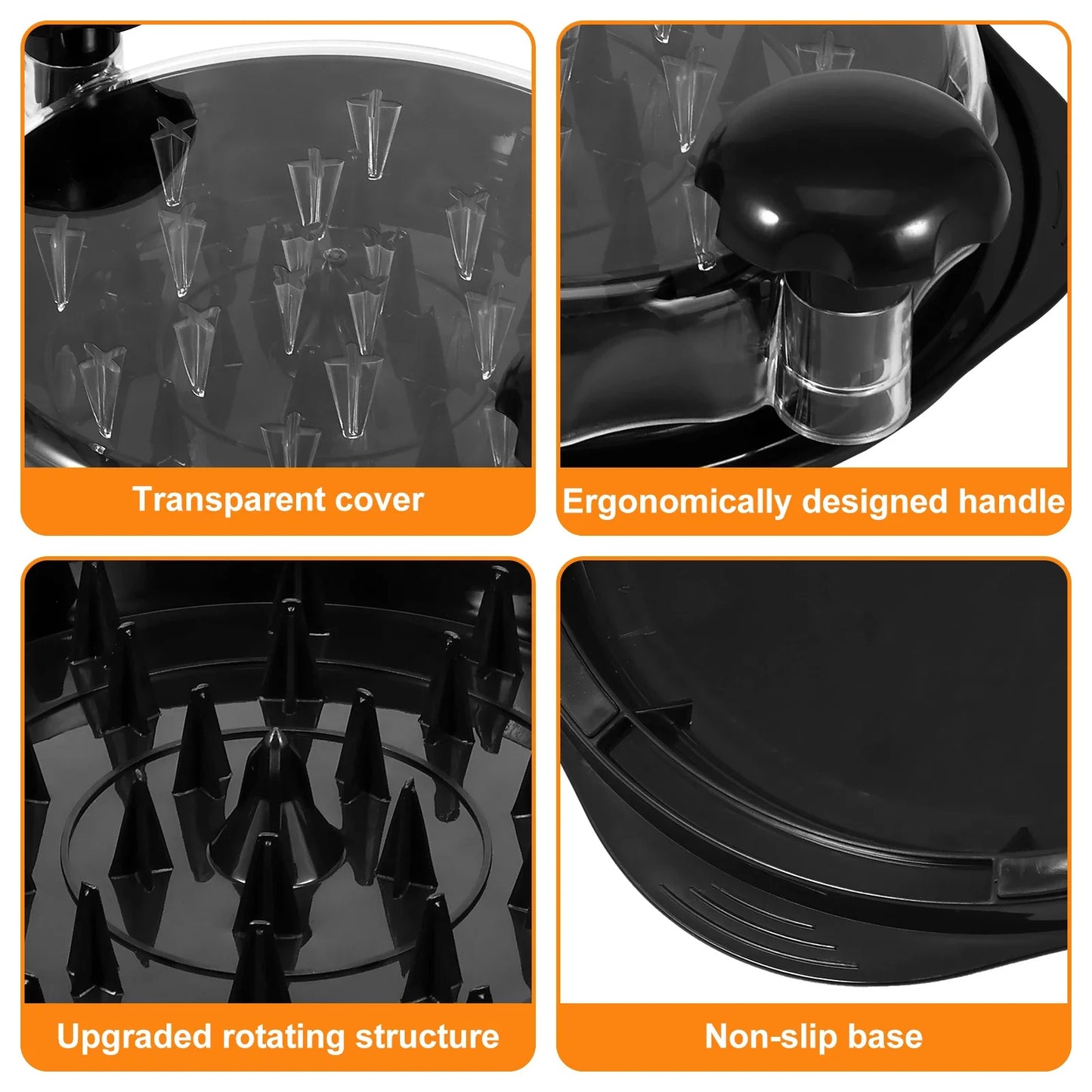 Efficient Chicken Shredder with Clear Lid and Ergonomic Handle