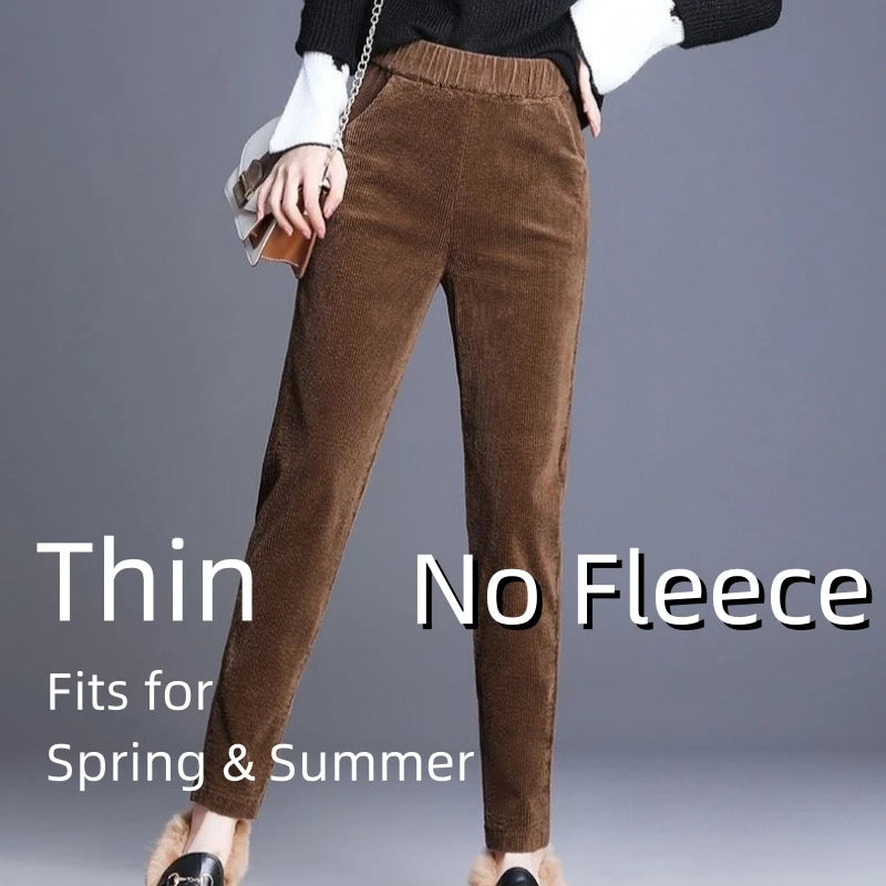 SUYISODACN Autumn Winter Plush High Waist Fleece Pants