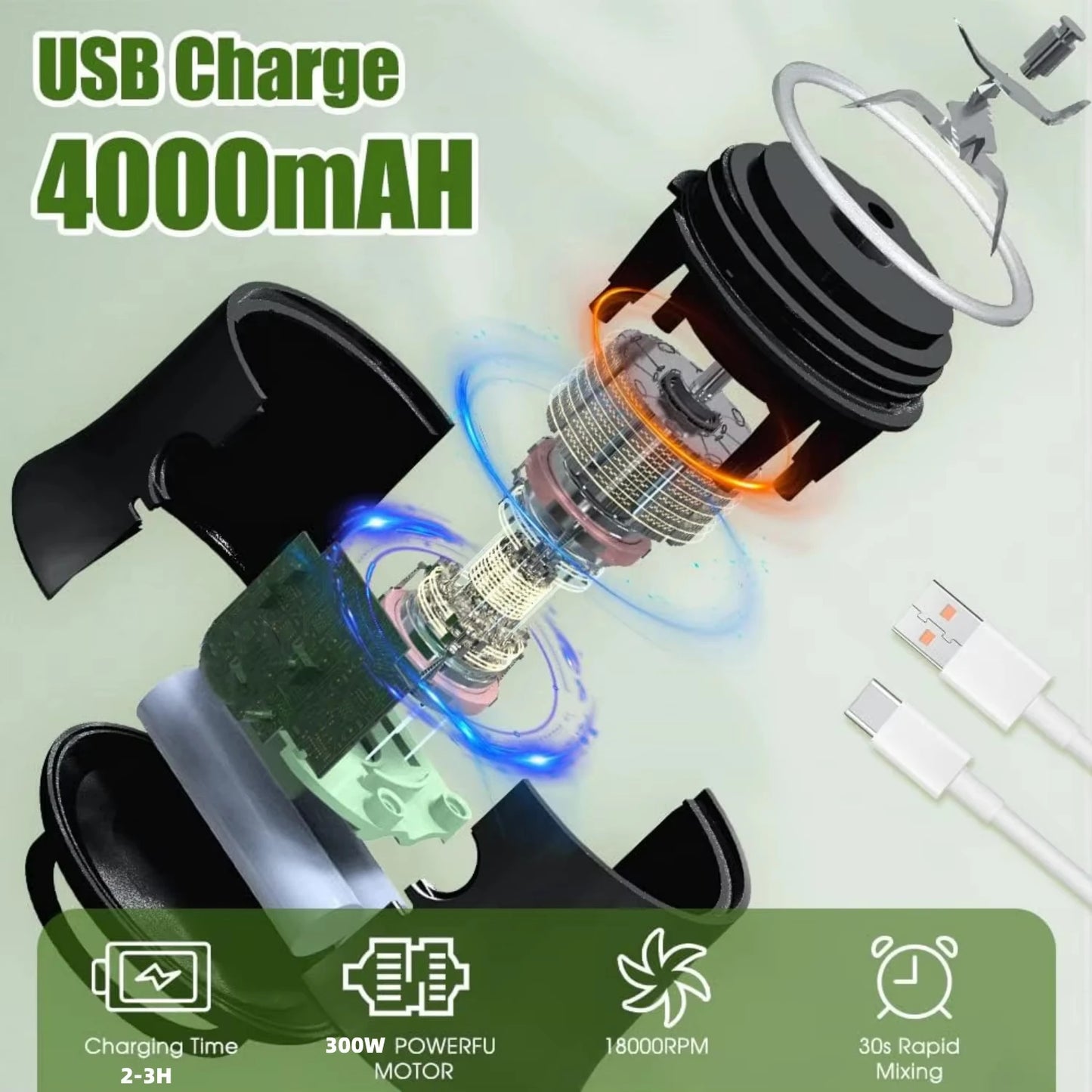 Portable High-Power Juicer For Indoor And Outdoor Use