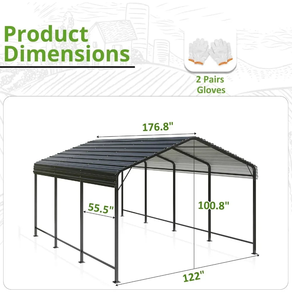 Heavy Duty Metal Carport for Cars Boats and Trucks