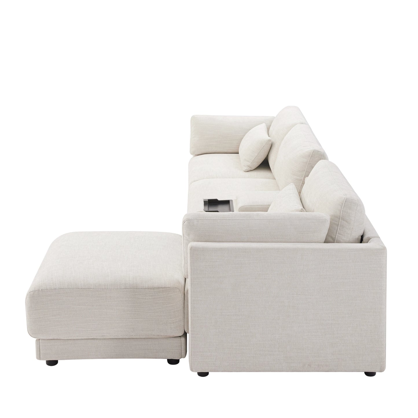 Wavesloop Modular Sectional Sofa With Storage Ottoman