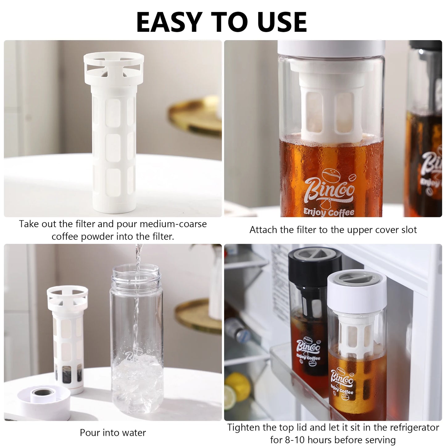 Bincoo Multi-Functional Cold Brew Coffee Maker with Fine Filter