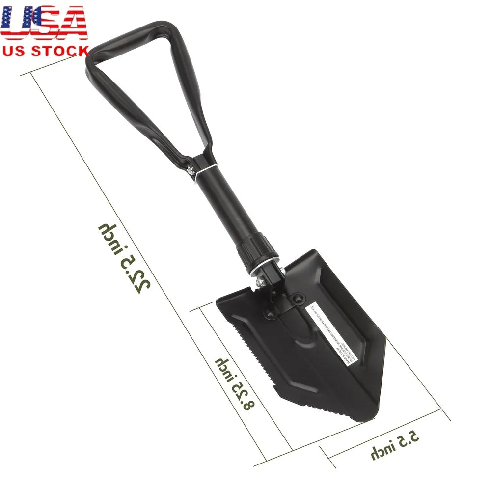 Heavy Duty Folding Shovel Serrated Edge Camping Survival Tool