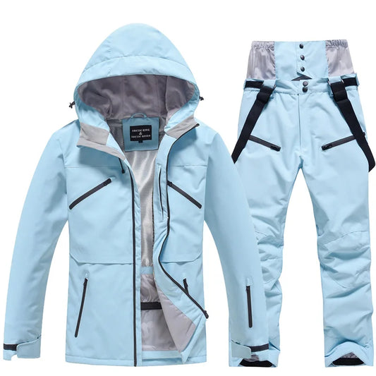 Arctic Queen Women's Ski Suit Hooded Waterproof Windproof Jacket Pants