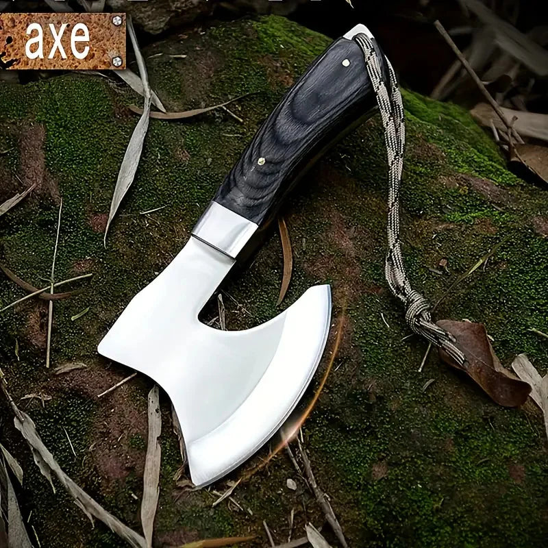 Forged Camping Axe with Sandalwood Handle for Outdoor Adventures