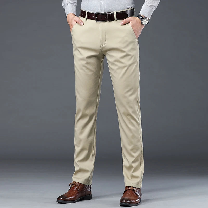 Men's Slim Fit Casual Suit Pants for Summer Wear
